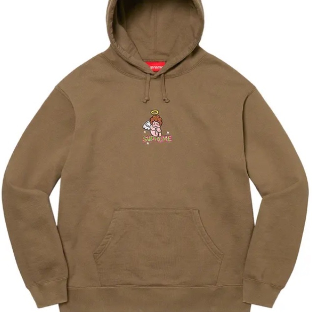 Brown Supreme Angel hoodie and a free vintage keystone light hat included!